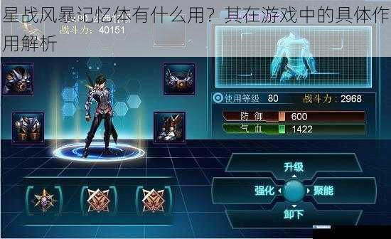 星战风暴记忆体有什么用?其在游戏中的具体作用解析