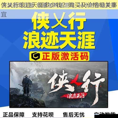 侠乂行浪迹天涯多少钱?购买及价格相关事宜