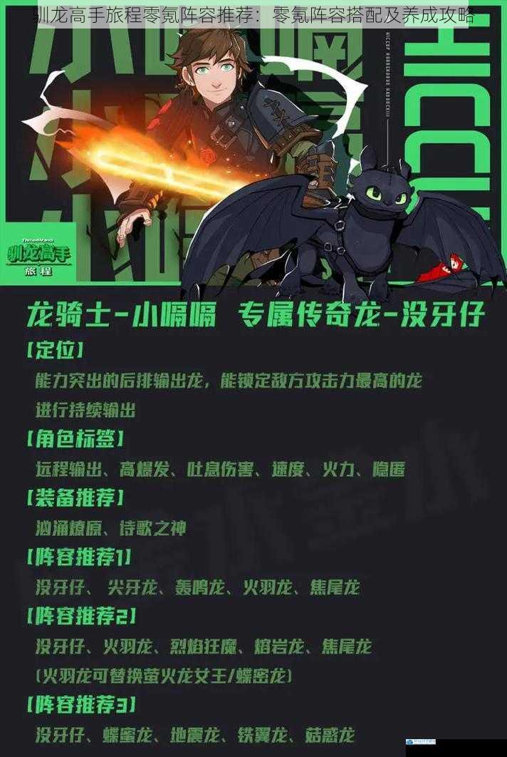 驯龙高手旅程零氪阵容推荐:零氪阵容搭配及养成攻略