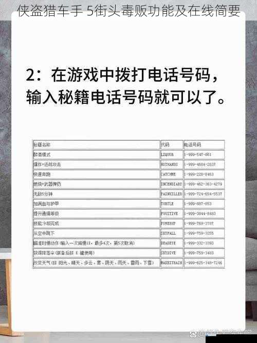 侠盗猎车手 5街头毒贩功能及在线简要