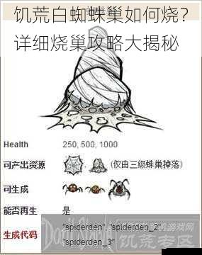 饥荒白蜘蛛巢如何烧?详细烧巢攻略大揭秘