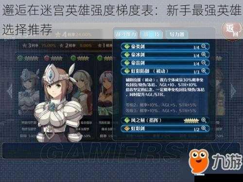 邂逅在迷宫英雄强度梯度表:新手最强英雄选择推荐