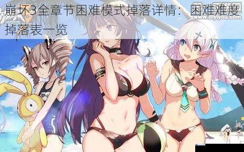 崩坏 3 全章节困难模式掉落详情:困难难度掉落表一览