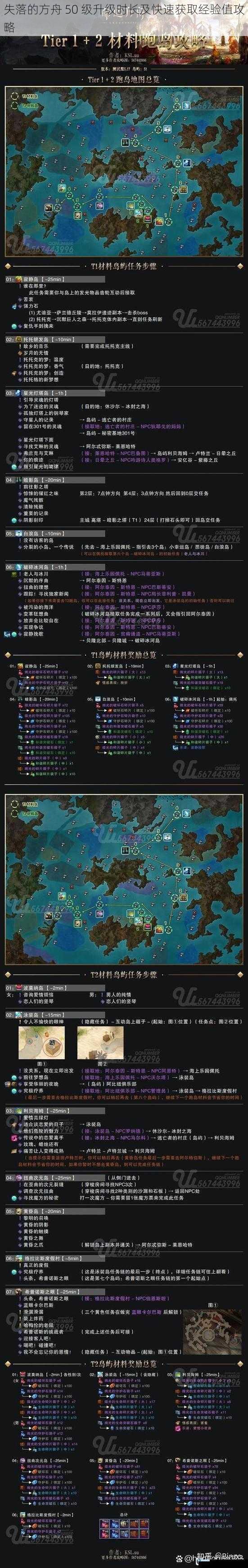 失落的方舟 50 级升级时长及快速获取经验值攻略