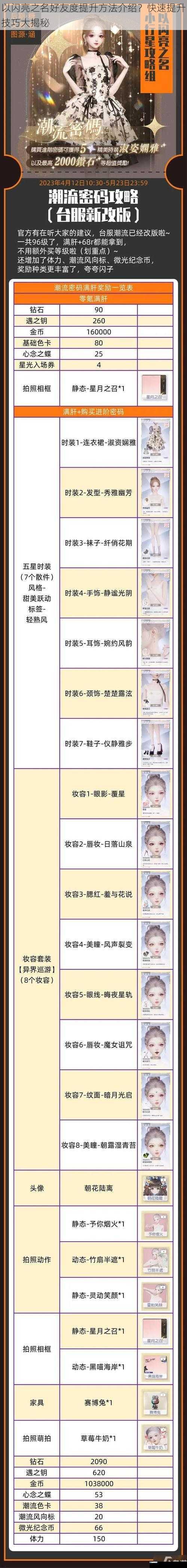 以闪亮之名好友度提升方法介绍?快速提升技巧大揭秘