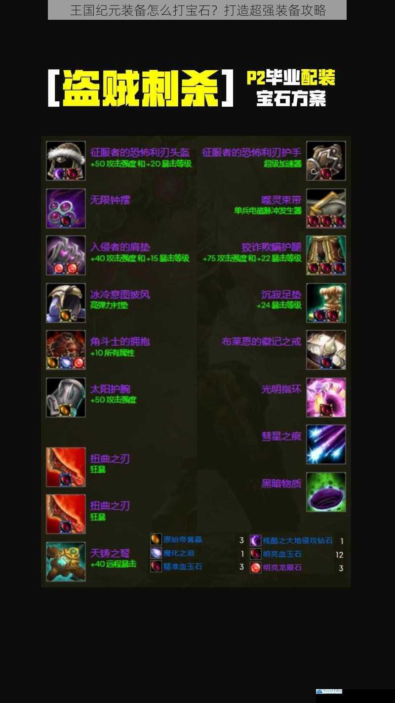 王国纪元装备怎么打宝石?打造超强装备攻略