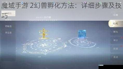 魔域手游 2幻兽孵化方法:详细步骤及技巧