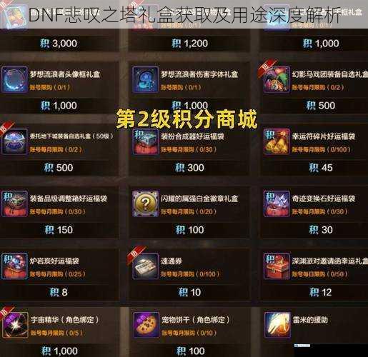 DNF 悲叹之塔礼盒获取及用途深度解析