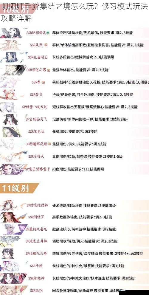 阴阳师手游集结之境怎么玩?修习模式玩法攻略详解