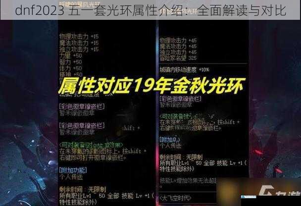 dnf2023 五一套光环属性介绍:全面解读与对比