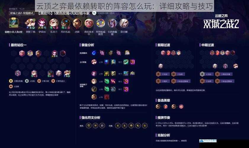 云顶之弈最依赖转职的阵容怎么玩:详细攻略与技巧
