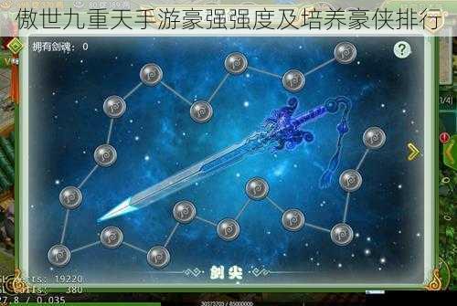 傲世九重天手游豪强强度及培养豪侠排行