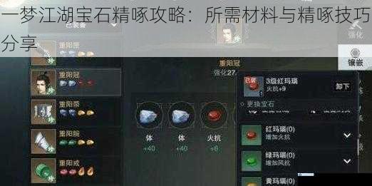 一梦江湖宝石精啄攻略:所需材料与精啄技巧分享