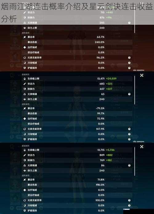 烟雨江湖连击概率介绍及星云剑诀连击收益分析