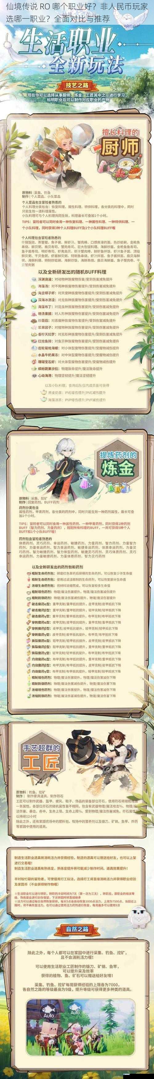 仙境传说 RO 哪个职业好?非人民币玩家选哪一职业?全面对比与推荐