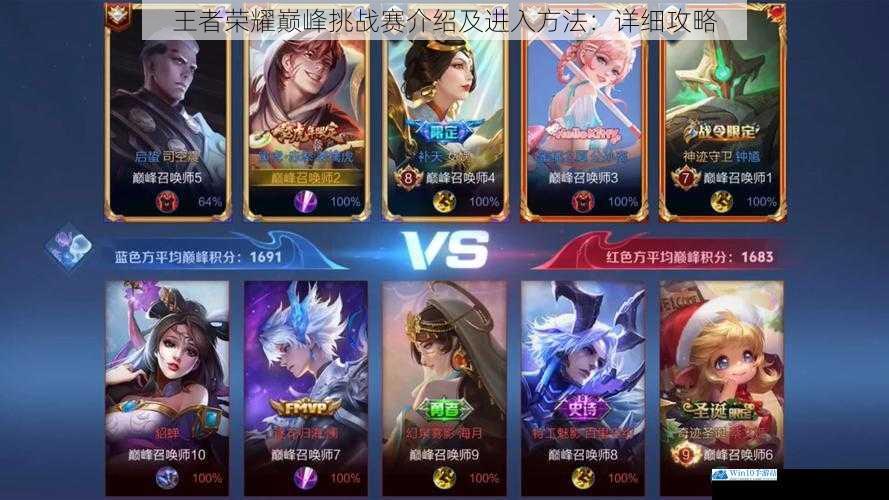 王者荣耀巅峰挑战赛介绍及进入方法:详细攻略