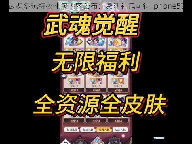 武魂多玩特权礼包内容公布:激活礼包可得 iphone5?
