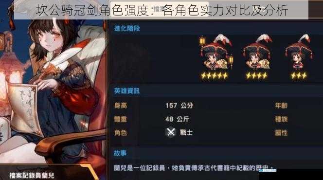 坎公骑冠剑角色强度:各角色实力对比及分析