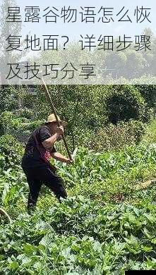 使用锄头清理地面
