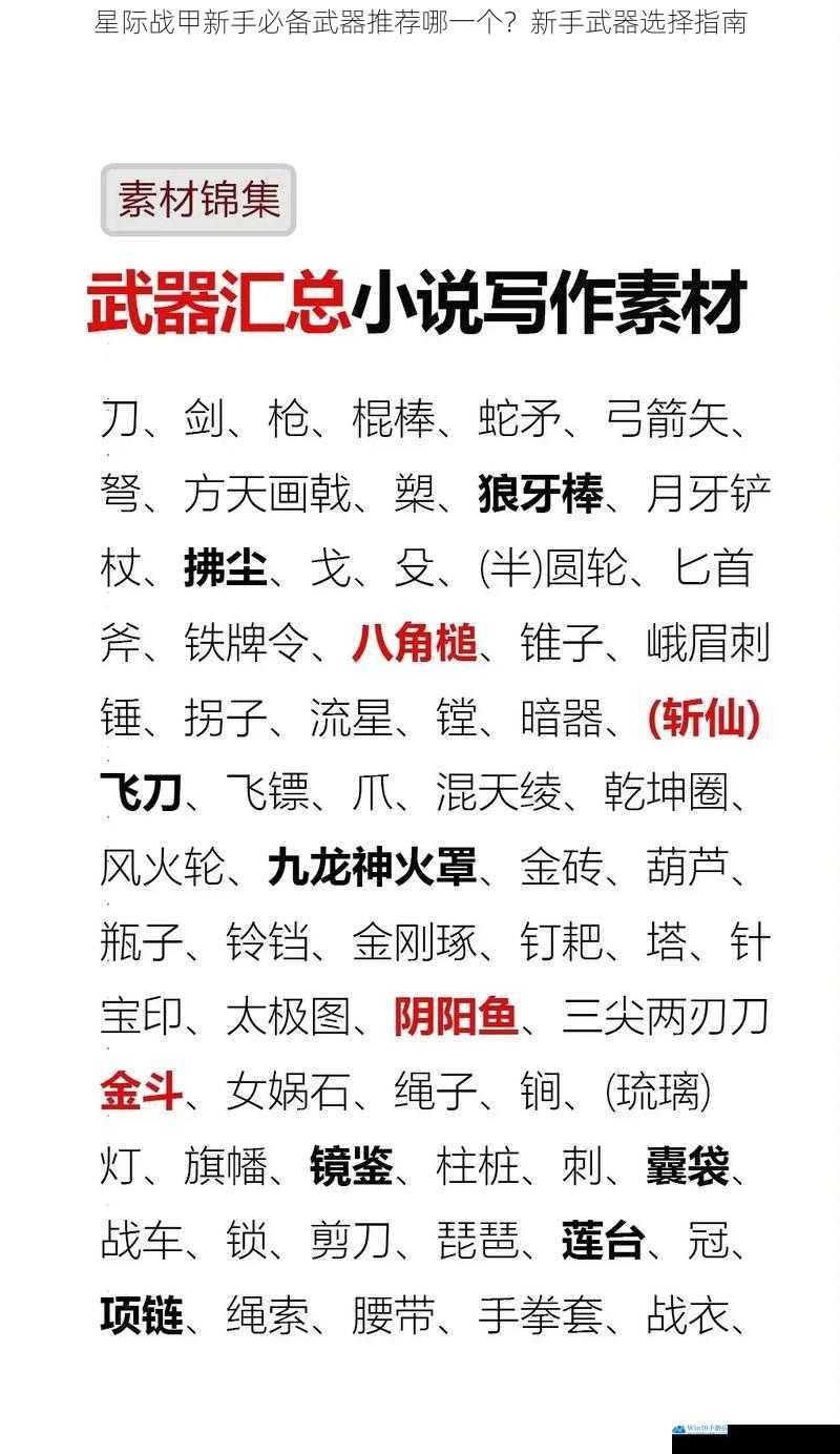 武器类型与特点