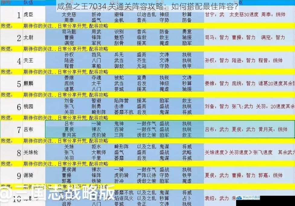 武将选择