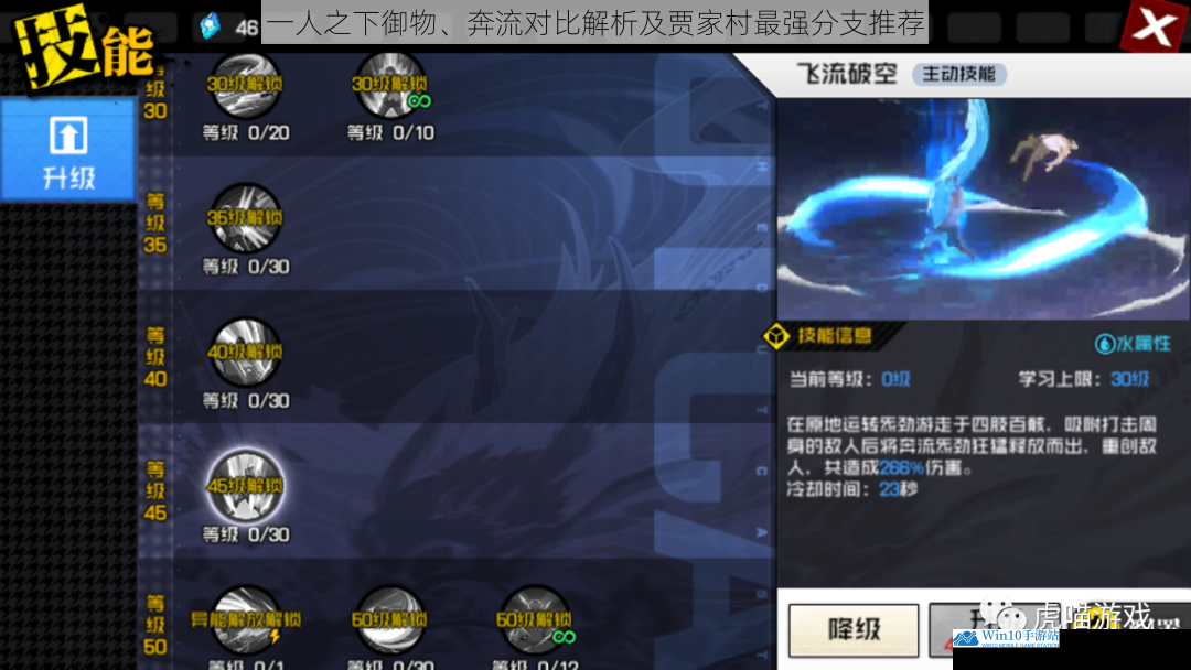 御物与奔流特点对比