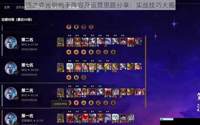 阵容组成及核心英雄