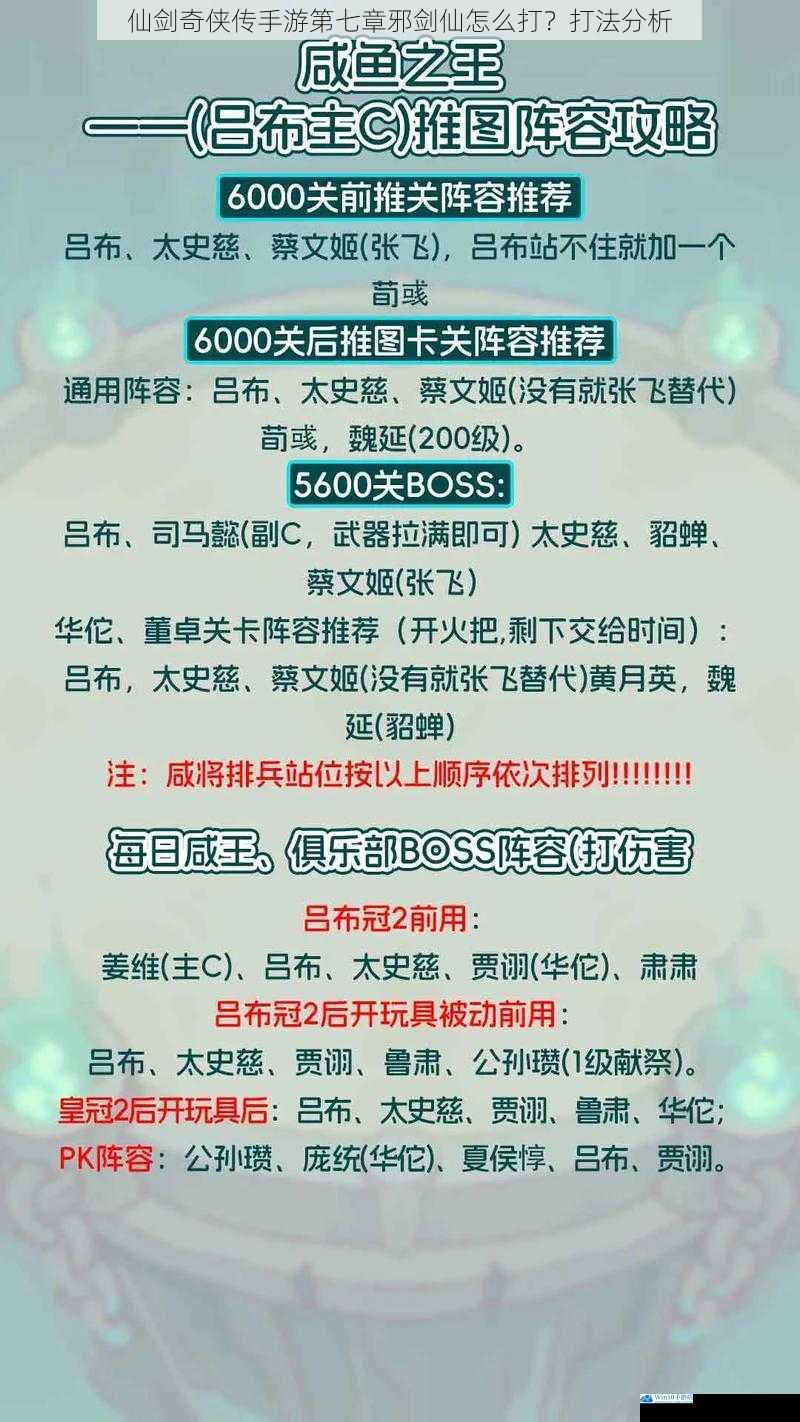 阵容搭配