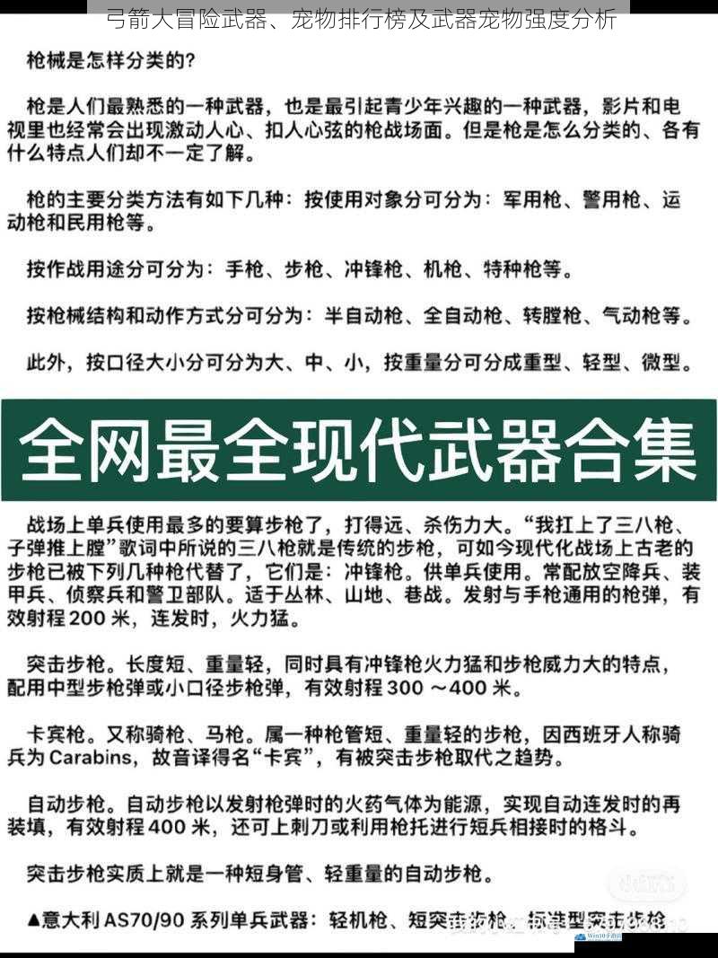 武器种类与特点
