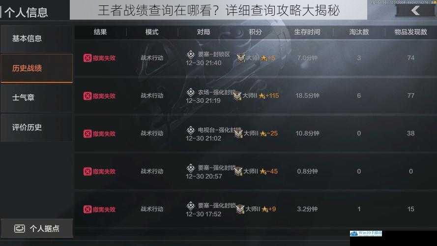 游戏内战绩查询
