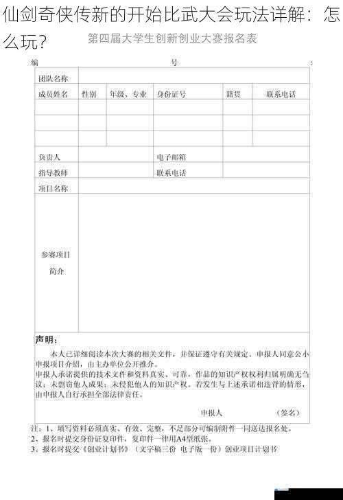 报名与参赛条件