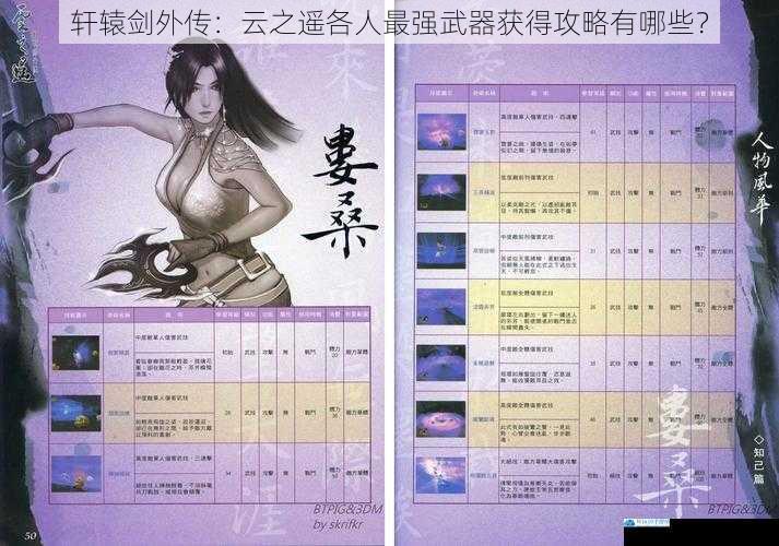 轩辕剑外传:云之遥各人最强武器获得攻略有哪些?