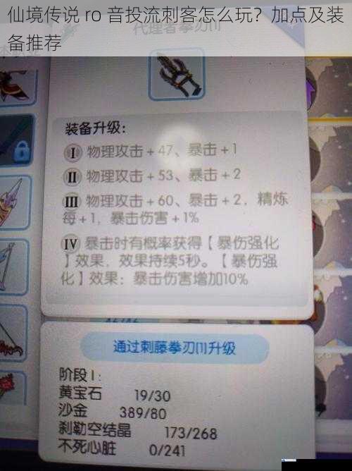 仙境传说 ro 音投流刺客怎么玩?加点及装备推荐