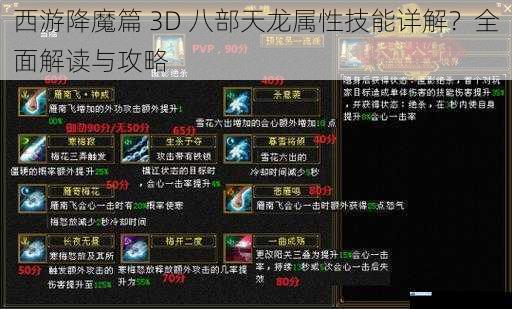 西游降魔篇 3D 八部天龙属性技能详解?全面解读与攻略