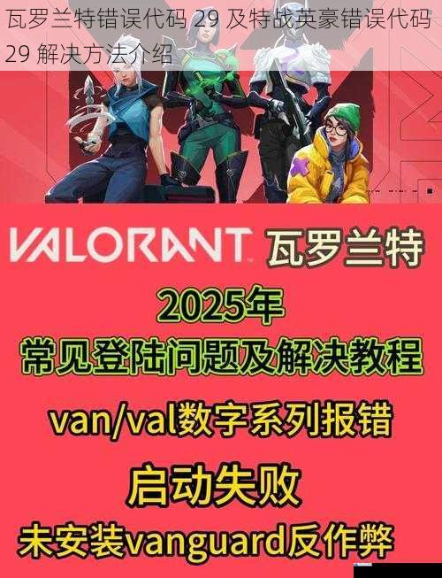 瓦罗兰特错误代码 29 及特战英豪错误代码 29 解决方法介绍