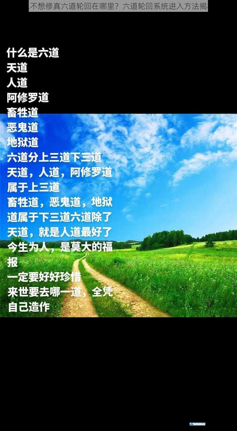 想不想修真六道轮回在哪里?六道轮回系统进入方法揭秘