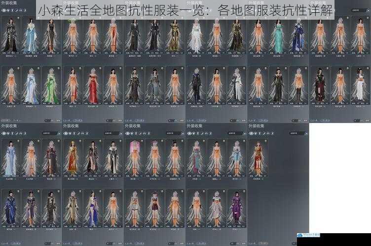 小森生活全地图抗性服装一览:各地图服装抗性详解