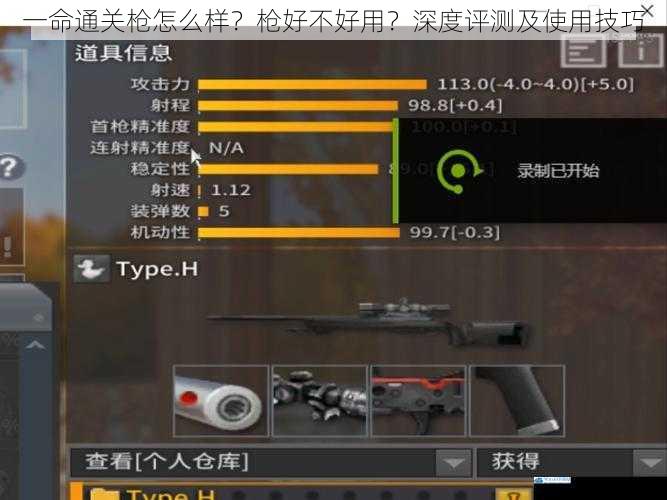 一命通关枪怎么样?枪好不好用?深度评测及使用技巧