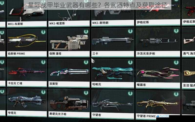 星际战甲毕业武器有哪些?各武器特点及获取途径