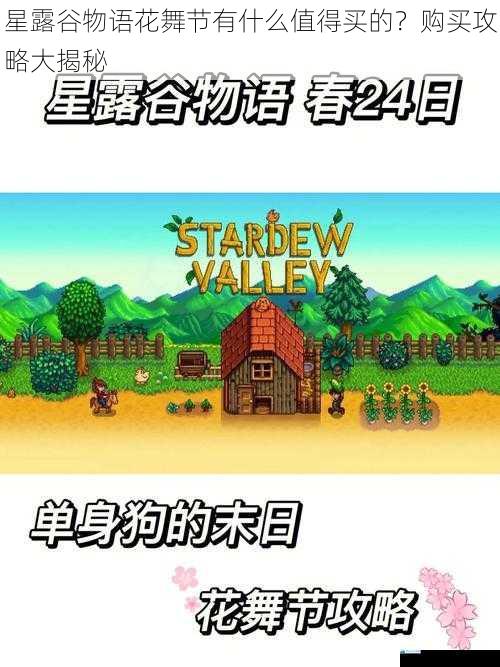 星露谷物语花舞节有什么值得买的?购买攻略大揭秘