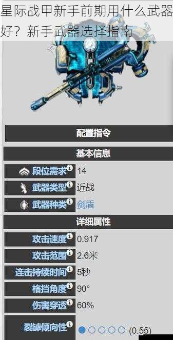 星际战甲新手前期用什么武器好?新手武器选择指南