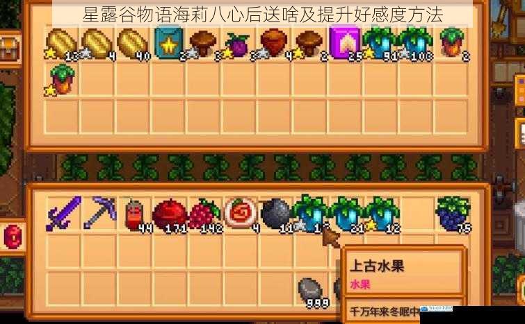 星露谷物语海莉八心后送啥及提升好感度方法