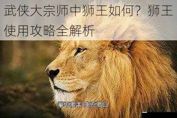 武侠大宗师中狮王如何?狮王使用攻略全解析