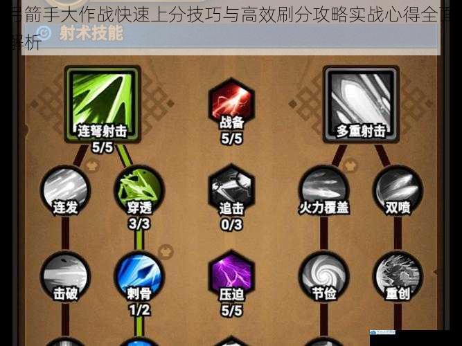 弓箭手大作战快速上分技巧与高效刷分攻略实战心得全面解析