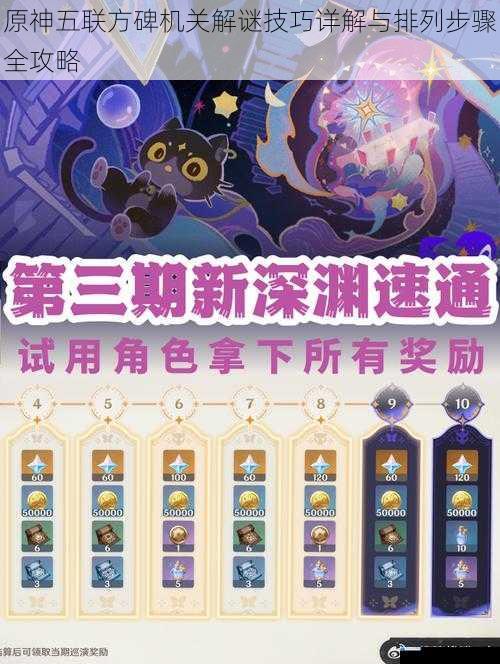 原神五联方碑机关解谜技巧详解与排列步骤全攻略