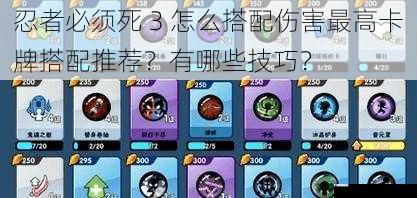 忍者必须死 3 怎么搭配伤害最高卡牌搭配推荐?有哪些技巧?