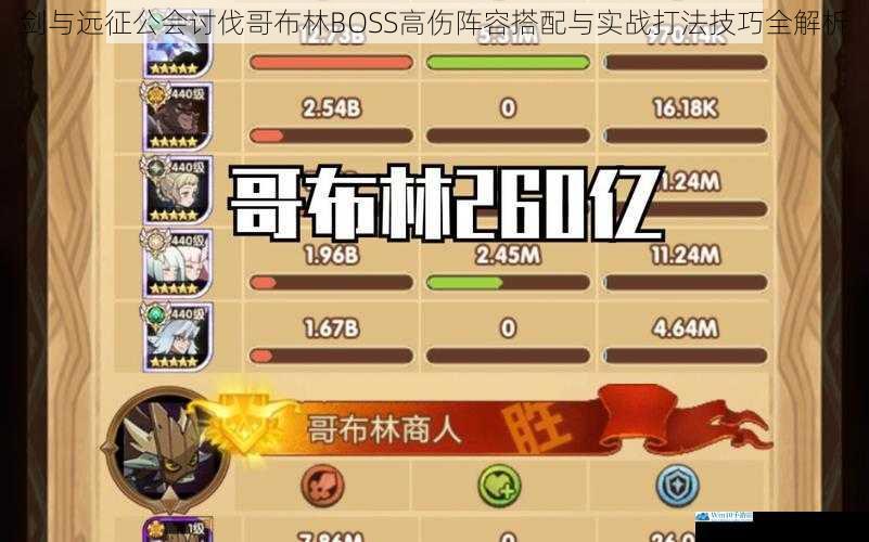 剑与远征公会讨伐哥布林BOSS高伤阵容搭配与实战打法技巧全解析