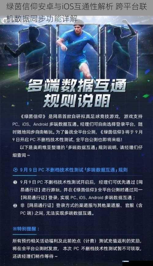 绿茵信仰安卓与iOS互通性解析 跨平台联机数据同步功能详解
