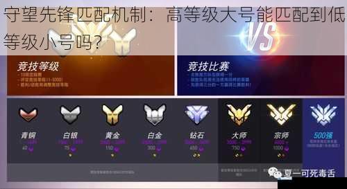 守望先锋匹配机制:高等级大号能匹配到低等级小号吗?