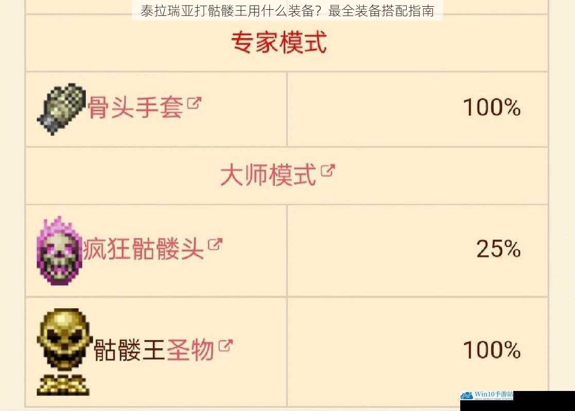 泰拉瑞亚打骷髅王用什么装备?最全装备搭配指南